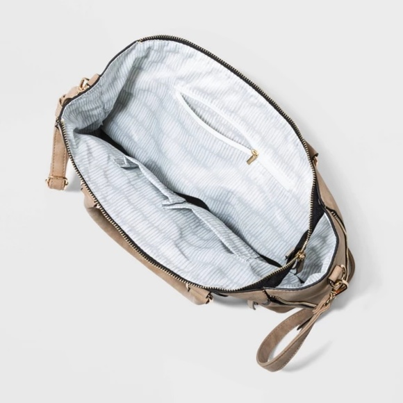 💚VR NYC Zipper Satchel Handbag - Tan - Picture 3 of 4